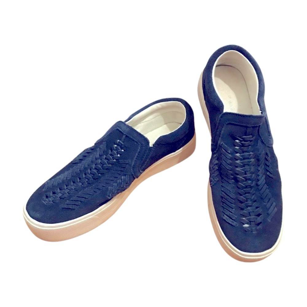 JSlides Navy Woven Suede Sneakers